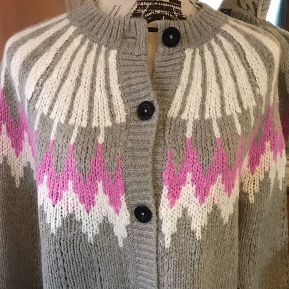 NWT Abercrombie Vintage Fairisle Cardi XS - Picture 3 of 7